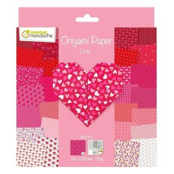 Pochette Origami Love 70 g/m², 60 fls 20x20 cm