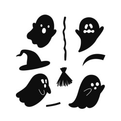 Matrice de découpe compatible - Set 4 Fantômes x9pcs