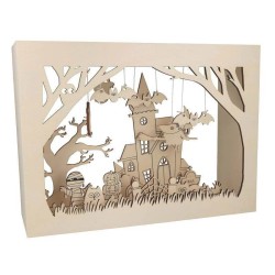 Kit en bois à monter - Théâtre d'ombres Halloween