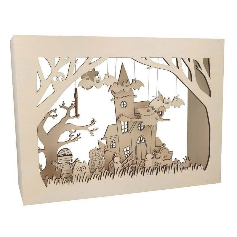 Kit en bois à monter - Théâtre d'ombres Halloween