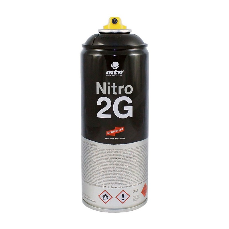 Aérosol peinture Nitro 2G Noir silver killer, spray 400 ml