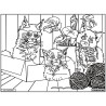 Tableau velours à colorier Les Chatons
