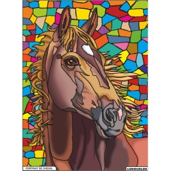 Tableau velours à colorier Portrait de Cheval
