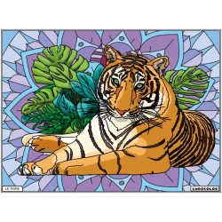 Tableau velours à colorier Le Tigre