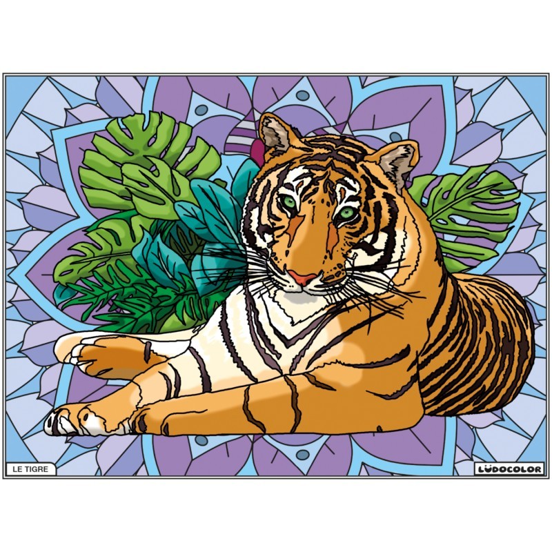 Tableau velours à colorier Le Tigre