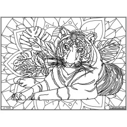 Tableau velours à colorier Le Tigre