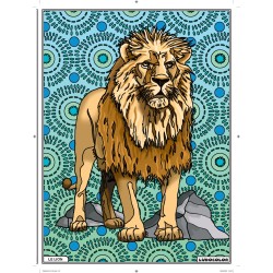 Tableau velours à colorier Le Lion