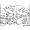 Tableau velours à colorier Famille Lion