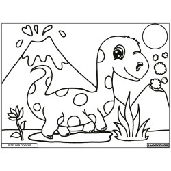 Tableau velours à colorier Petit Diplodocus