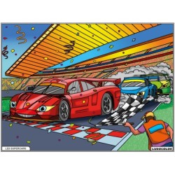 Tableau velours à colorier Supercars