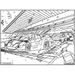 Tableau velours à colorier Supercars