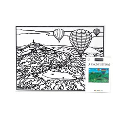 Tableau velours à colorier La Chaïne des Puys