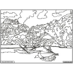 Tableau velours à colorier Vallon Pont d'Arc