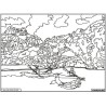 Tableau velours à colorier Vallon Pont d'Arc