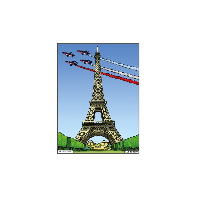 Tableau velours à colorier La Tour Eiffel