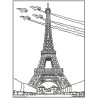 Tableau velours à colorier La Tour Eiffel