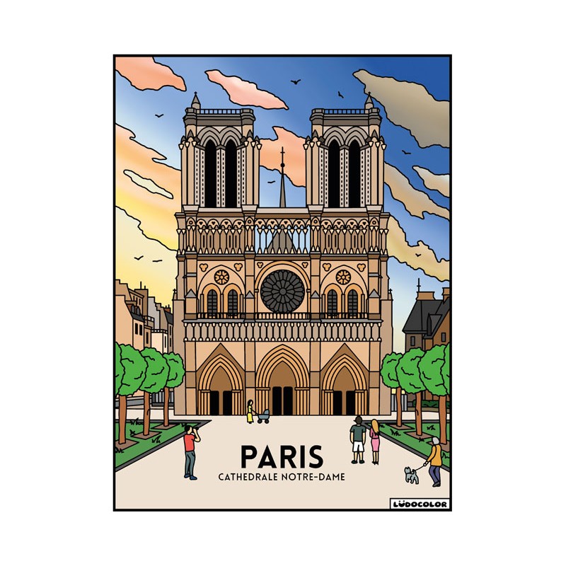 Tableau velours à colorier Notre Dame de Paris