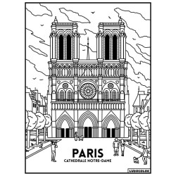 Tableau velours à colorier Notre Dame de Paris