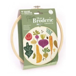 Kit DIY Broderie partielle - Potager ø20cm