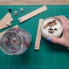 Mèches à bougie en pin 20x130mm avec socle en métal x 10pcs