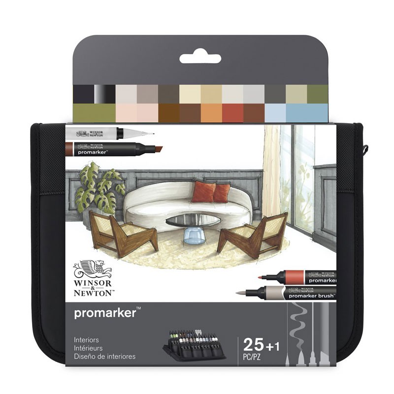 Trousse 22 feutres ProMarker assortis +3 fineliners - Design d'intérieur