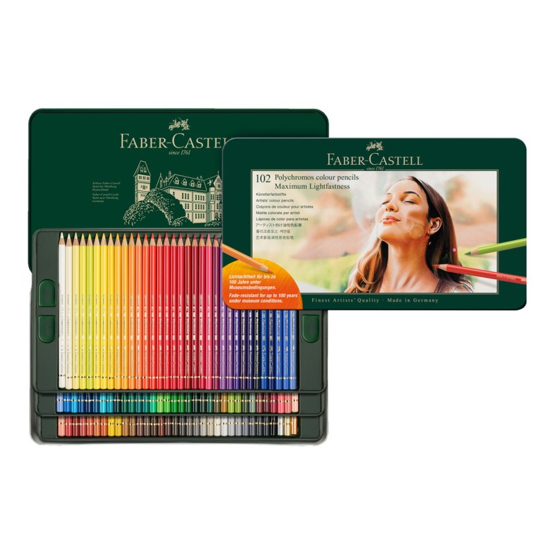 Boite métal de 102 crayons Polychromos Lightfastness Museum Conditions