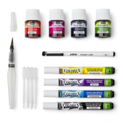 Coffret encre aquarelle Colorex - Kit d'initiation Calligraphie