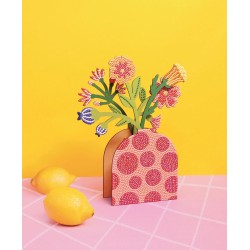 Kit créatif Diamond painting - Vase et fleurs à strasser Rouge