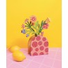 Kit créatif Diamond painting - Vase et fleurs à strasser Rouge