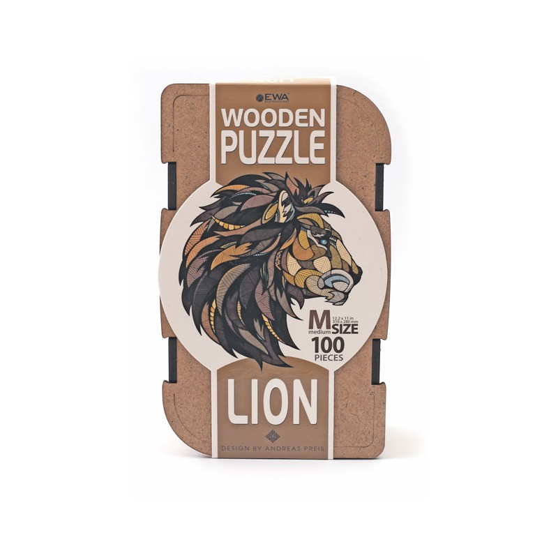 Puzzle en bois EWA 100pcs 28x31cm - Lion