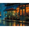 Peinture par numéros Café du coin pluvieux sur châssis 40x50 cm