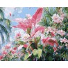Peinture par numéros Floraison rose tropicale sur châssis 40x50 cm