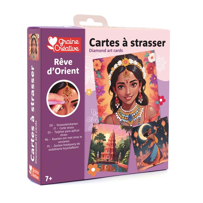 Cartes à strasser x3pcs - Inde