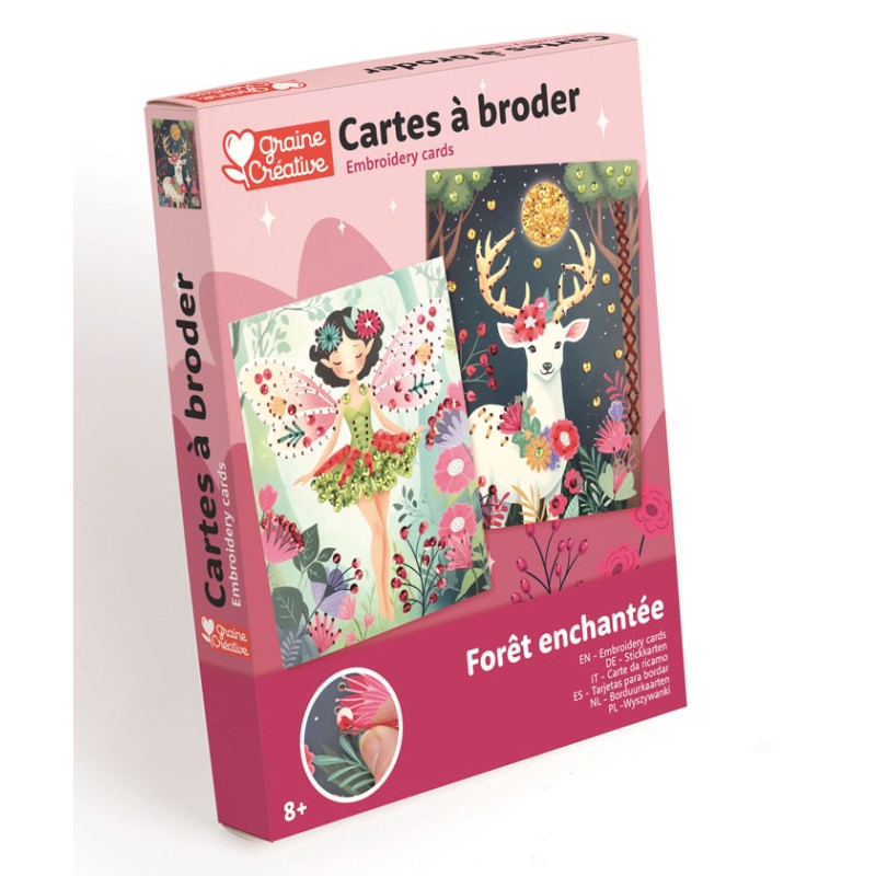 Kit Cartes à broder de sequins x2pcs - Forêt enchantée