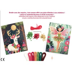 Kit Cartes à broder de sequins x2pcs - Forêt enchantée