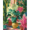 Peinture par numéros Jardin tropical intérieur sur châssis 40x50 cm