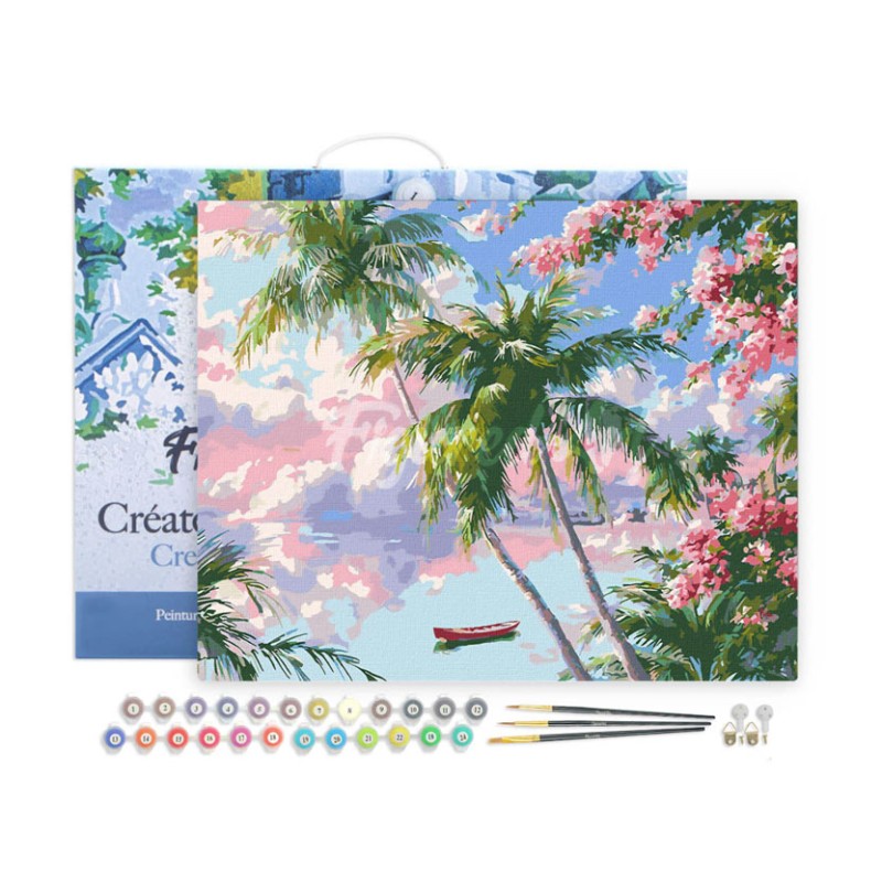 Peinture par numéros Lagon de rêve tropical sur châssis 40x50cm