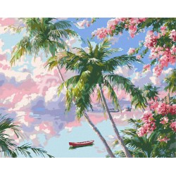 Peinture par numéros Lagon de rêve tropical sur châssis 40x50cm
