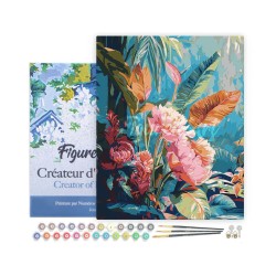 Peinture par numéros Fleurs de la jungle sur châssis 40x50cm