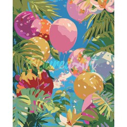 Peinture par numéros Ballons de la jungle sur châssis 40x50cm