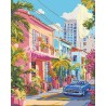 Peinture par numéros Rue Colorée sur châssis 40x50cm