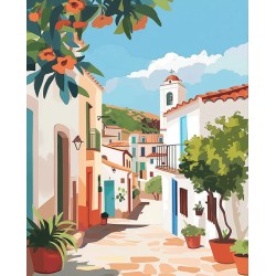 Peinture par numéros Ruelle méditerranéenne sur châssis 40x50cm