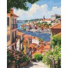 Peinture par numéros Vue sur le fleuve à Porto sur châssis 40x50cm