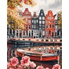 Peinture par numéros Vue du Canal à Amsterdam sur châssis 40x50cm