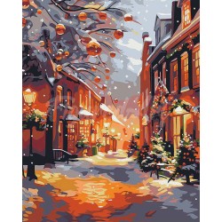 Peinture par numéros Noël à l’Heure Dorée sur châssis 40x50cm