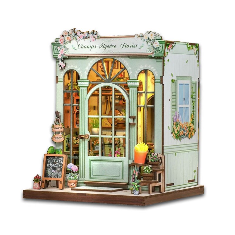 Kit maquette Book Nook en bois - Fleuriste des Champs-Elysées