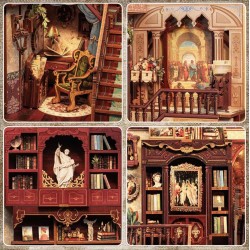 Kit maquette Book Nook en bois - La Bibliothèque de la Sagesse