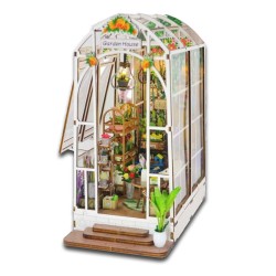 Kit maquette Book Nook en bois - Serre et fleurs