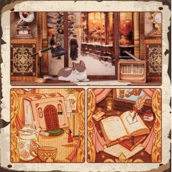 Kit maquette Book Nook en bois - Souvenirs de la librairie
