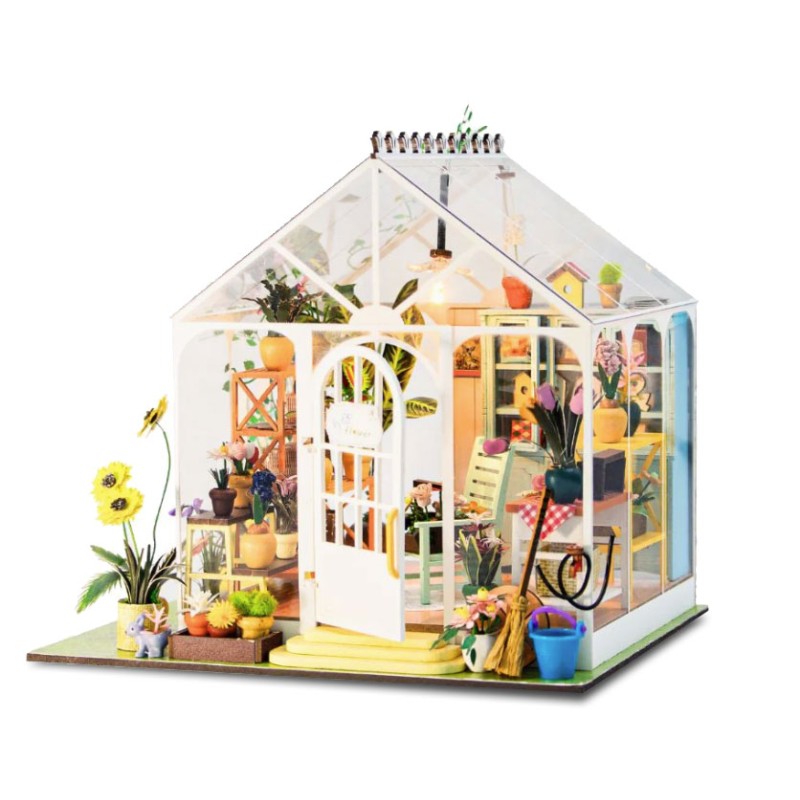 Kit maquette Maison miniature en bois - Serre et tournesols